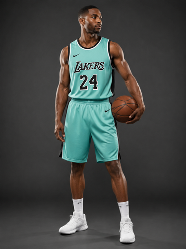 ست رکابی و شورت بسکتبال طرح تیم لس آنجلس لیکرز (Lakers) تایلندی درجه یک مدل DRI-FIT